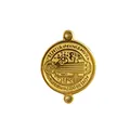Runder 18 Karat vergoldeter Edelstahl-Anhänger Heiliger Benedikt für DIY-Schmuckherstellung - St. Benedikt Religiöse Medaille (HY-975)