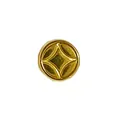 Gold plated stainless steel spacer bead with geometric star pattern for DIY jewelry making - Star Pattern Round Bead (HY-292)