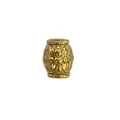 Perle de barillet en acier inoxydable plaqué or 18 carats avec motif floral pour bijoux - Perle d'Espacement en Relief Floral (HY-54)