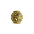 Perle en acier inoxydable plaqué or 18k avec motif d'étoile gravé pour bijoux DIY - Perle en Tonneau Relief Étoile (HY-131)