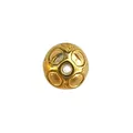 Intricate gold-plated stainless steel floral patterned spacer bead for DIY jewelry - Cross Floral Rhinestone Bead (HY-411)
