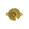 18K gold plated stainless steel flower connector DIY jewelry accessory for necklaces - Sunflower Floral Style (HY-1008)
