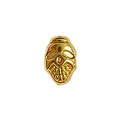 Gold skull-shaped stainless steel bead variant for custom necklace and DIY jewelry - HY-88