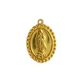 18K gold plated stainless steel Virgin Mary oval pendant charm for DIY necklaces - Virgin Mary Oval Pendant (HY-1010)