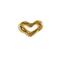 Ciondolo a forma di cuore ondulato in acciaio inossidabile placcato oro per gioielli fai da te - Cuore cavo ondulato irregolare (HY-983)