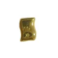 Gold plated stainless steel wavy bead with star engraving for custom DIY jewelry making - HY-137
