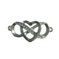 Connettore cuore infinito in argento con strass per creazione gioielli fai da te - Connettore con strass a cuore infinito (HY-992)