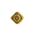 Square gold plated stainless steel bead with sunburst pattern for jewelry making - HY-178