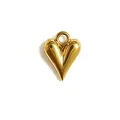 Ciondolo a cuore 3D in acciaio inossidabile placcato oro 18K per gioielli DIY - Pendaglio a cuore dorato 3D a specchio (HY-1001)