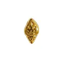 Gold-plated stainless steel triangular bead with crown skull cutout for DIY jewelry - HY-180