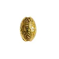 Gold-plated stainless steel oval bead with geometric engravings for DIY jewelry making - HY-186