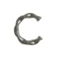 Minimalist silver stainless steel bamboo textured C-shaped ear cuff DIY jewelry finding - Bamboo Texture Open Ring (HY-823)