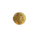 Perle d'espacement ronde en acier inoxydable doré pour bijoux et bracelets DIY - Perle Ronde Motif Grille (HY-132)
