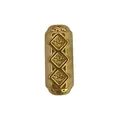 Gold plated stainless steel barrel spacer bead with diamond pattern for DIY jewelry - Rhombus Relief Cylinder Barrel Bead (HY-50) / Gold