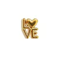 Ciondolo LOVE in acciaio inossidabile placcato oro con cuore per gioielli fai da te - Cuore con Lettere LOVE 3D (HY-69)