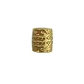 Golden stainless steel barrel bead with engraved mantra for DIY jewelry making - Six-Word Mantra Fine Barrel Bead (HY-53) / Gold