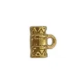 Gold plated stainless steel barrel spacer bead with side loop for DIY jewelry making. - Barrel Bead with Hanging Ring (HY-55) / Gold