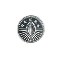 Silver circular stainless steel jewelry pendant with star and sunburst engraved design. - Star Sunburst Disc Style (HY-848)