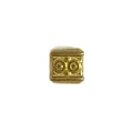 Gold plated stainless steel barrel bead with mantra engraving for DIY jewelry making. - Six-Word Mantra Barrel Bead (HY-75) / Gold