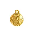 Golden 18K gold plated stainless steel soccer ball charm pendant for DIY jewelry making - Soccer Ball Shape Pendant (HY-873)