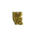 Ciondolo a cuore LOVE in acciaio inossidabile dorato per creazione gioielli fai da te - Lettere LOVE Impilate (HY-144)