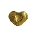 Ciondolo a forma di cuore in acciaio inossidabile dorato per gioielli fai da te - Forma a Cuore 3D Arrotondata (HY-184)