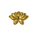 Exquisite gold-plated stainless steel flower pendant component for DIY jewelry making - Multi-Petal Lotus Style (HY-291)