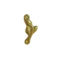 Golden leaf-shaped stainless steel pendant connector for DIY jewelry making crafts - Double Hook Leaf Style (HY-985)