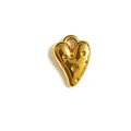Elegante ciondolo a cuore in acciaio inossidabile placcato oro per la creazione di gioielli - Cuore 3D a Pois (HY-836)
