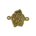 Gold plated stainless steel rose flower charm connector for DIY jewelry making projects - 立体花瓣玫瑰造型(HY-1006)