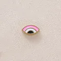 Pink enamel evil eye pendant charm in gold-plated stainless steel for DIY jewelry - Eye / Pink White