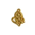 Heart shaped gold plated stainless steel floral pendant for DIY jewelry accessories - Heart and Floral Fusion Style (HY-1021)