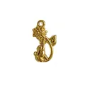 Gold plated stainless steel pendant with intricate flower leaf and monkey design for DIY - Floral and Monkey Style (HY-1023)
