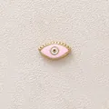 Gold-plated stainless steel pink evil eye enamel charm pendant for DIY jewelry making - Evil Eye / Pink