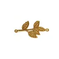 Gold-plated stainless steel leaf shaped pendant connector for DIY jewelry making - Five Leaflet Branch Style (HY-67)