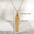 Collana con ciondolo a forma di pesce placcata oro 3 strati in acciaio inossidabile - Stile Koi (NAG12-7) / Collana (5*1.5cm)