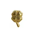 Gold-plated stainless steel four-leaf clover pendant charm for DIY jewelry necklace - Stemmed Four Leaf Clover Style (HY-84)