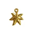 Polished gold-plated stainless steel star-shaped leaf pendant charm for DIY jewelry making - Polygon Star Leaf Style (HY-822)