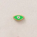 Green evil eye enamel pendant in gold-plated stainless steel for DIY jewelry - Evil Eye / Green