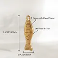 Detaillierter goldener Edelstahl-Fisch-Anhänger für DIY-Halsketten und Armbänder - Goldener kleiner Fisch / 3.3*0.9cm / Gold