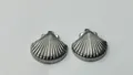 Ein Paar polierte Edelstahl Muschel Anhänger für DIY Schmuckherstellung Sets - Muschel Stil (HY-504) / 21x20.65x5.3mm / Silber