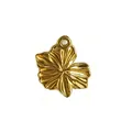 Gold-plated stainless steel floral petal leaf pendant for DIY jewelry making accessories - Radiant Three Petal Style (HY-844)
