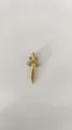 Elegant gold-toned fleur-de-lis copper charm for DIY necklace and bracelet jewelry - Fleur-de-lis Cross Style (HY-578) / 30.65x13x3.4mm