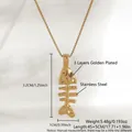 Collana in acciaio inossidabile placcata oro a lisca di pesce con misure e peso - Stile Lisca di Pesce (NAG12-10) / Collana (3.2*1cm)