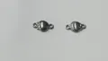Silberner Muschel-Anhänger aus Edelstahl mit Doppelösen für DIY-Schmuckherstellung - Muschel Verbinder (HY-509) / 11.85x7.3x2.25mm / Silber