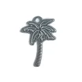 Silver brushed stainless steel palm tree charm pendant for DIY jewelry necklace making - Palm Tree Resort Style (HY-854)