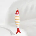 Rot-weiß gestreifter Cartoon-Fisch-Anhänger aus Emaille für DIY-Schmuckherstellung - Gestreifter Fisch / Rot Gelb Gestreift