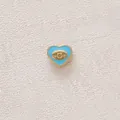 Heart evil eye charm in gold-plated stainless steel with blue enamel for DIY jewelry - Heart / Blue