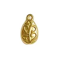 Gold plated stainless steel leaf floral pendant for DIY necklace and bracelet jewelry making - Waterdrop Vine Pattern Style (HY-861)