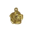 Exquisite golden stainless steel rose flower pendant charm for DIY jewelry making crafts - Stacked Rose Petal Style (HY-882)